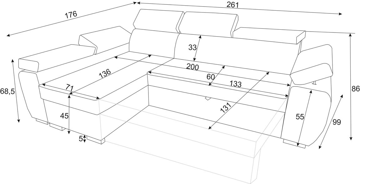DL-1 Stūra dīvāns